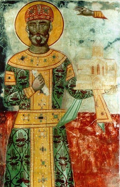 Medieval fresco of David IV the Builder — Gelati Monastery